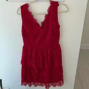 Gianni bini red lace dress